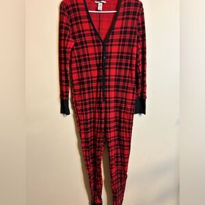 Victoria’s Secret red and black plaid one pi pajama